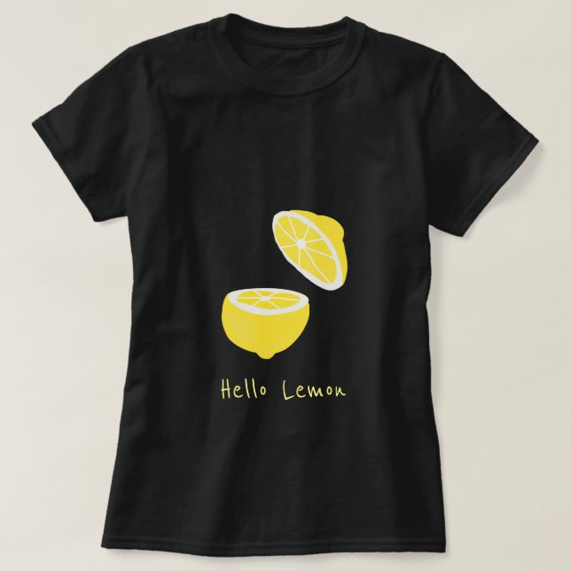 Camiseta Hola Lemon, fruta amarilla moderna (Diseño del anverso)
