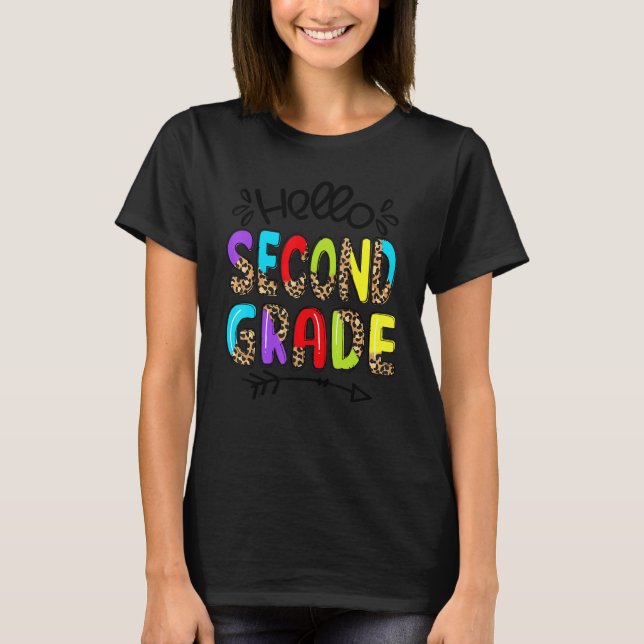Camiseta Hola Leopard De Segundo Grado De Vuelta Al Profeso (Anverso)