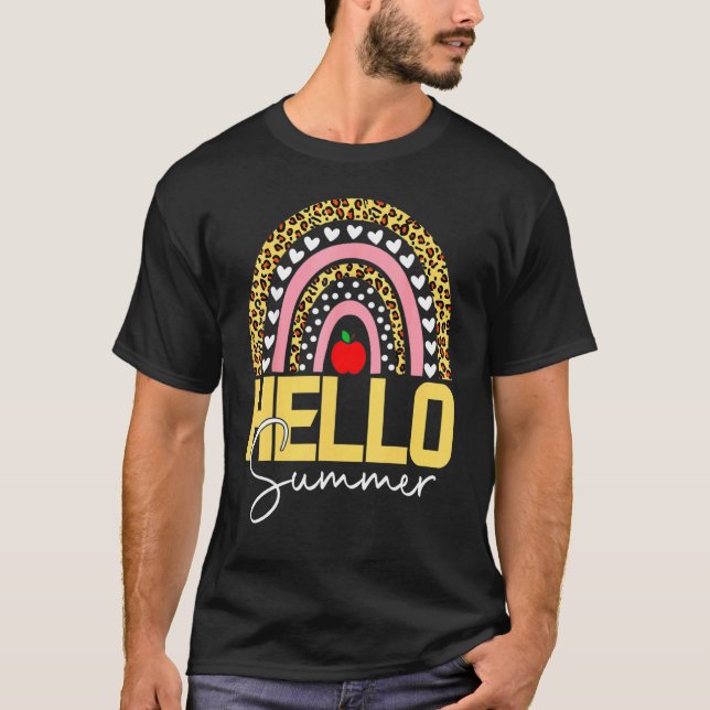 Camiseta Hola leopardo arcoiris 2 de verano (Anverso)