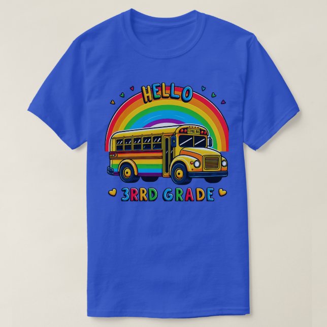 Camiseta Hola, leopardo arcoiris de 3º grado de vuelta a la (Diseño del anverso)