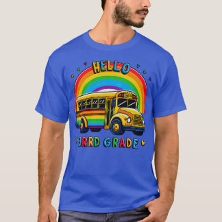 Camiseta Hola, leopardo arcoiris de 3º grado de vuelta a la