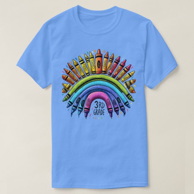 Camiseta Hola, leopardo arcoiris de 3º grado de vuelta a la (Diseño del anverso)