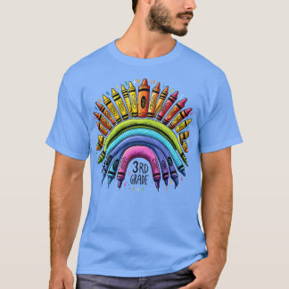 Camiseta Hola, leopardo arcoiris de 3º grado de vuelta a la
