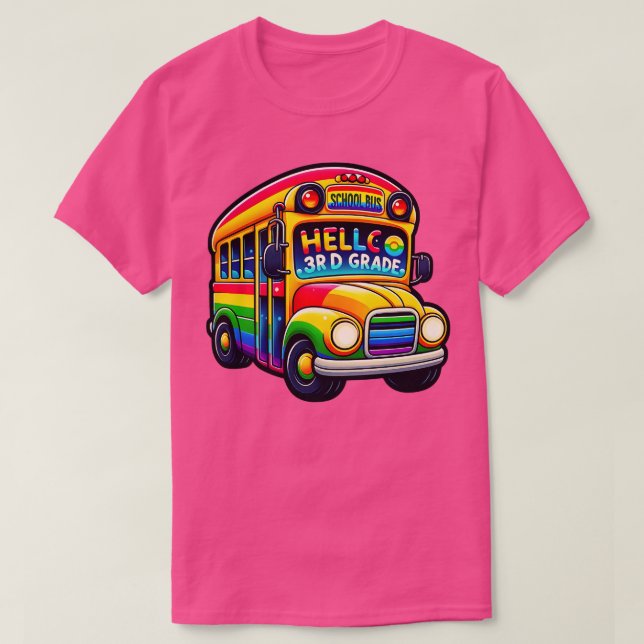 Camiseta Hola, leopardo arcoiris de 3º grado de vuelta a la (Diseño del anverso)