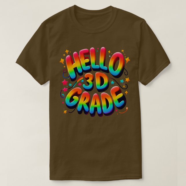 Camiseta Hola, leopardo arcoiris de 3º grado de vuelta a la (Diseño del anverso)