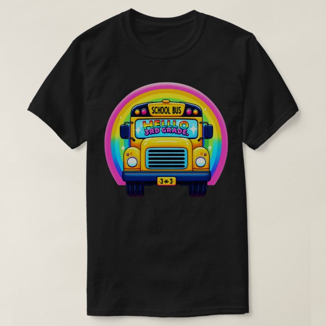 Camiseta Hola, leopardo arcoiris de 3º grado de vuelta a la (Diseño del anverso)