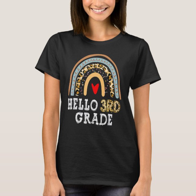 Camiseta Hola, leopardo arcoiris de tercer grado de vuelta  (Anverso)