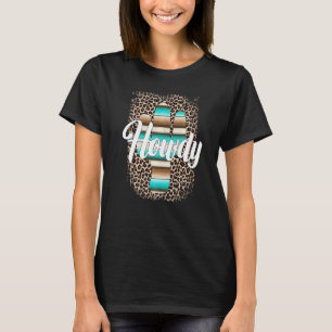 Camiseta HOLA Leopardo Cactus Serape Estampa de cactus Turq
