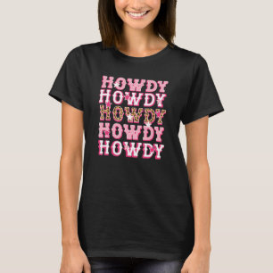 Camiseta Hola Leopardo Rosa Western País Rodeo Sureño