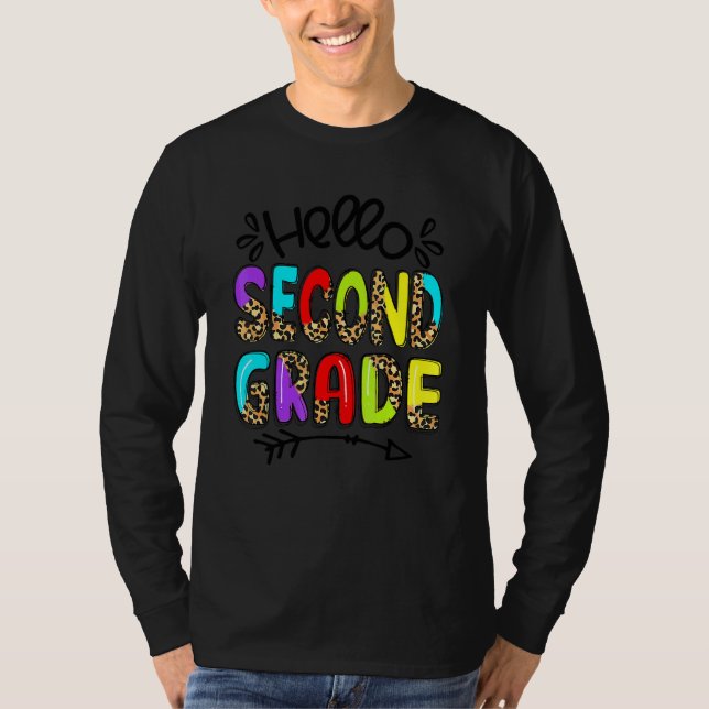 Camiseta Hola Leopardo Segundo Grado Maestro Primer Día O (Anverso)