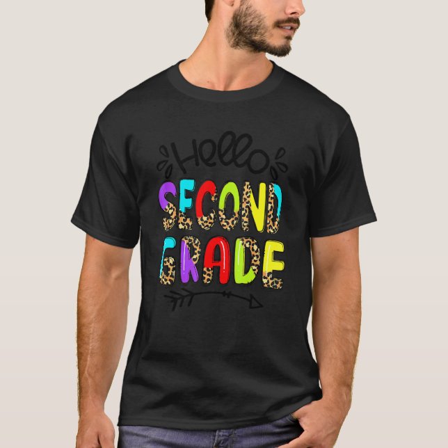 Camiseta Hola Leopardo Segundo Grado Maestro Primer Día O (Anverso)