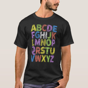 Camiseta Hola Letras Del Alfabeto De Regreso A La Escuela P