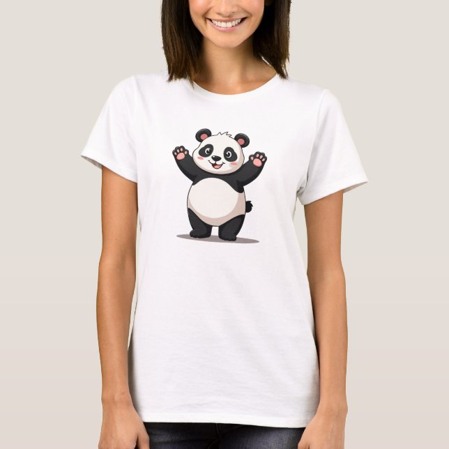 Camiseta ¡Hola! lindo, personalizado panda oso (Anverso)
