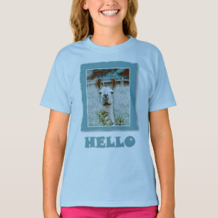 Camiseta Hola - Llama amigable