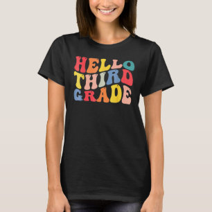 Camiseta Hola Maestra De 3er Grado De Vuelta Al Retro Escol