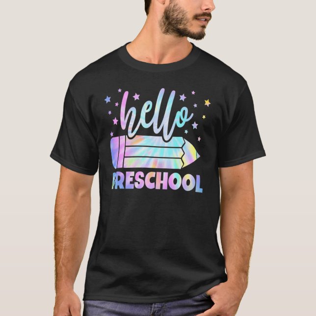 Camiseta Hola Maestra De Lápiz De Pintado De Paño De Preesc (Anverso)