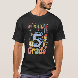 Camiseta Hola Maestra De Quinto Grado De Arcoiris De Quinto