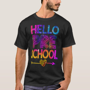 Camiseta Hola Maestra De Tye De Leopardo De Preescolar De V