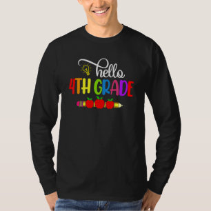 Camiseta Hola Maestro De 4to Grado Estudiante Bienvenido De