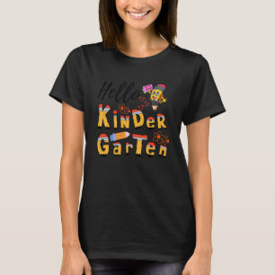 Camiseta Hola maestro de jardín de infancia, niñas lazo coq