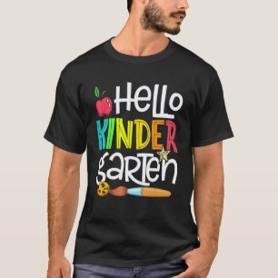 Camiseta Hola Maestro de Kinder Estudiante Colorido Espalda