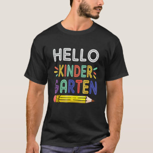 Camiseta Hola Maestro De Kindergarten Lápiz Regreso A La Es