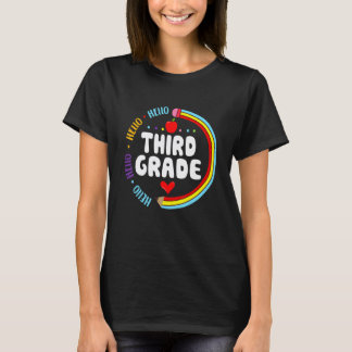 Camiseta Hola Maestro De Lápiz De 3er Grado Y Estudiante De