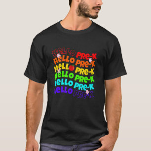 Camiseta Hola maestro de prekínder estudiante de vuelta a l
