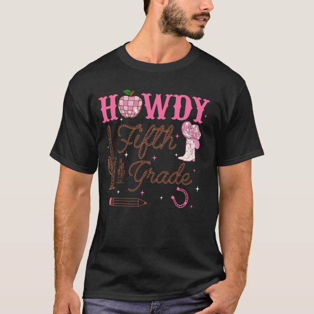 Camiseta Hola maestro de primer grado de Western Cowboy (Anverso)
