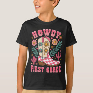 Camiseta Hola maestro de primer grado occidental de primer