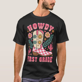 Camiseta Hola maestro de primer grado occidental de primer