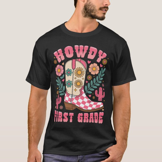 Camiseta Hola maestro de primer grado occidental de primer  (Anverso)