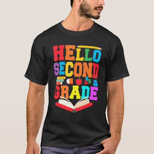 Camiseta Hola maestro de segundo grado primer día de clases (Anverso)