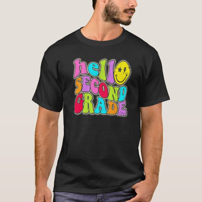 Camiseta Hola maestro de segundo grado primer día de escuel (Anverso)