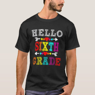 Camiseta Hola maestro de sexto grado Rainbow Kids de sexto
