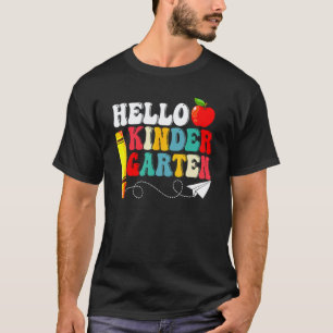 Camiseta Hola Maestro Estudiante De Kinder Regreso A La Esc