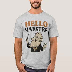 Camiseta Hola Maestro – Música de Conductor de Dibujos Anim