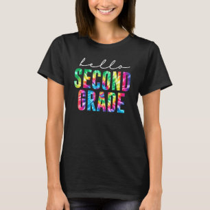 Camiseta Hola maestros de tintes de segundo grado niños de