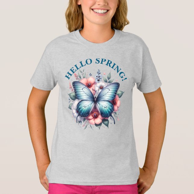 Camiseta Hola Mariposa de Primavera-96282 (Anverso)