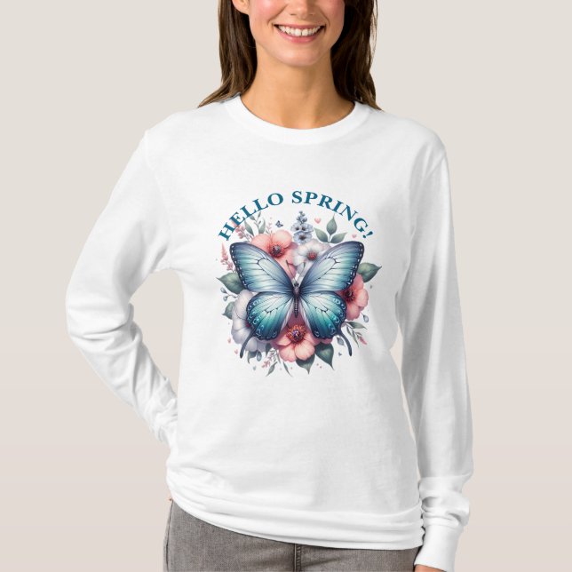 Camiseta Hola Mariposa de Primavera-96282 (Anverso)