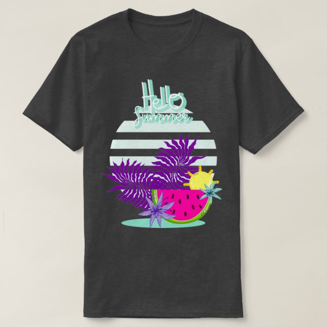 Camiseta Hola Melón verano gradiente sol idea de regalo (Diseño del anverso)