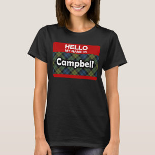 Camiseta Hola mi nombre es Campbell Scottish Tartan