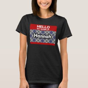 Camiseta Hola Mi nombre es Hannah Scottish Clan Tartan
