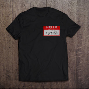 Camiseta Hola mi nombre es impresión izquierda humana del