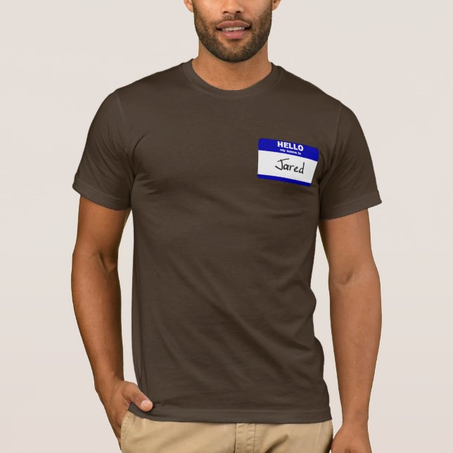 Camiseta Hola mi nombre es Jared (azul) (Anverso)
