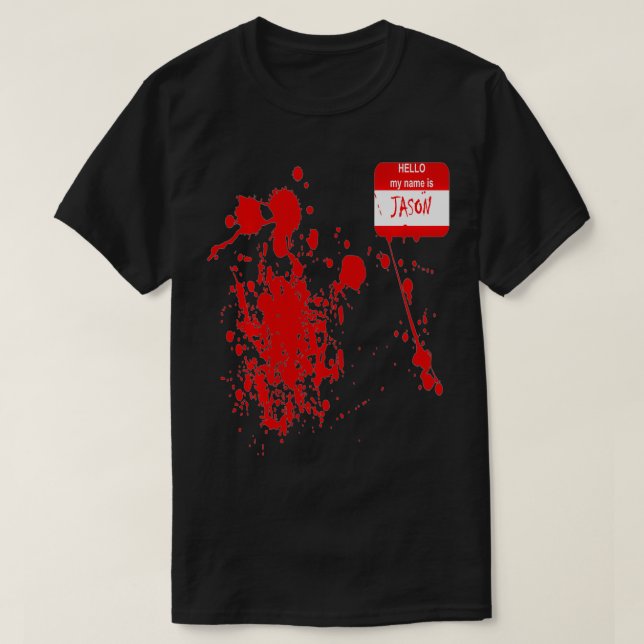 Camiseta Hola Mi Nombre Es JasonFunny Halloween Costume T (Diseño del anverso)