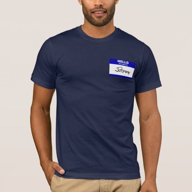 Camiseta Hola mi nombre es Johnny (azul) (Anverso)