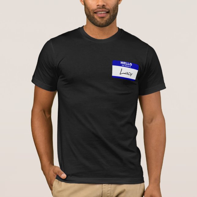 Camiseta Hola mi nombre es Lucy (azul) (Anverso)