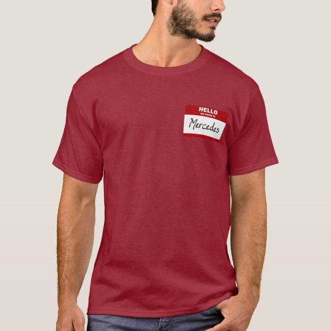 Camiseta Hola mi nombre es Mercedes (rojo) (Anverso)