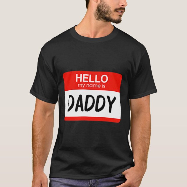 Camiseta Hola Mi nombre es Papi Divertido Nombre de etiquet (Anverso)